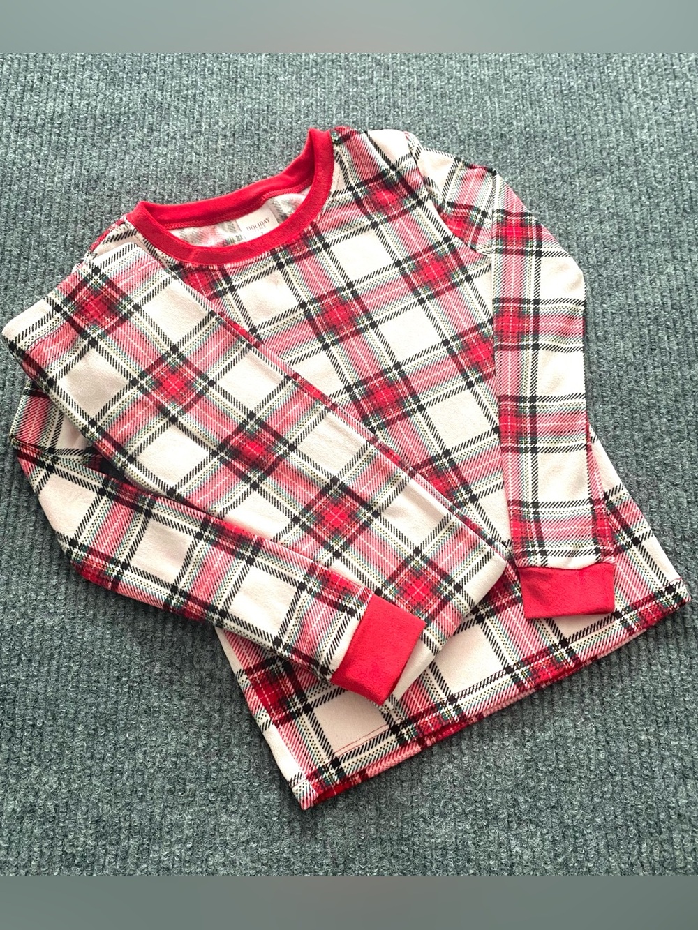 Holiday Time Kids Unisex Christmas Plaid Pajamas Size 6/7